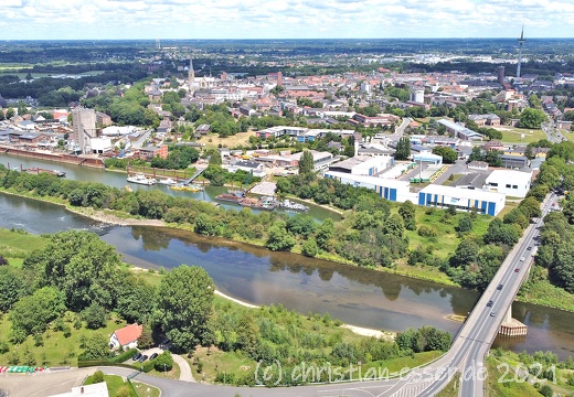 Luftbild des Rhein-Lippe-Hafens bei Wesel im Juni 2020