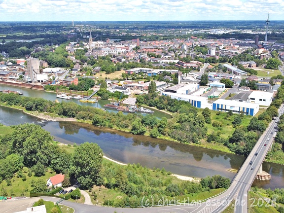 Luftbild des Rhein-Lippe-Hafens bei Wesel im Juni 2020
