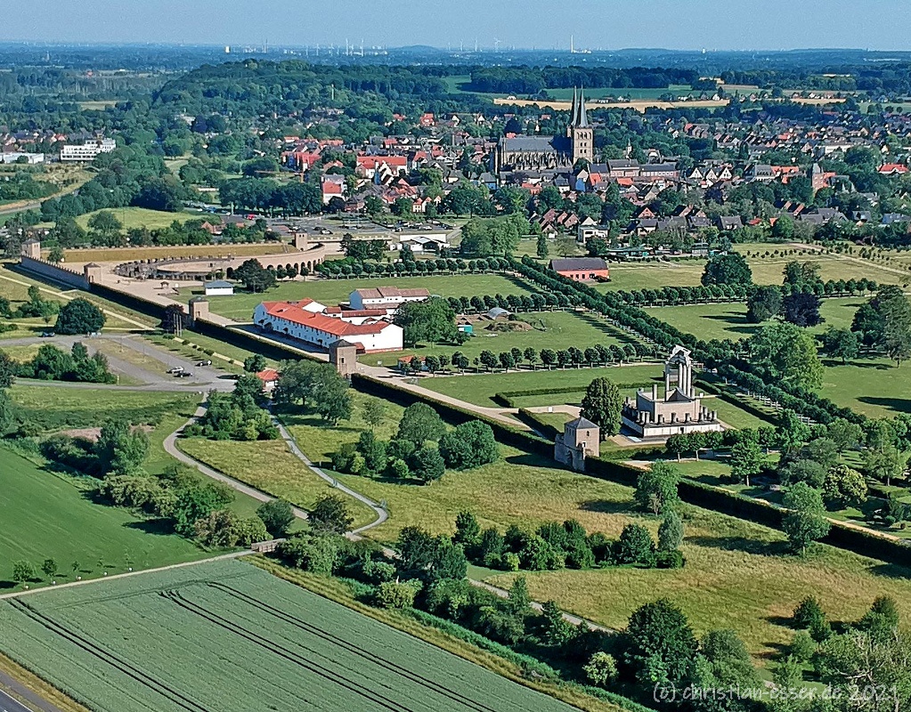 Panorama Luftbild von Xanten im Jahr 2020