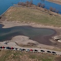 Rheinfähre bei Orsoy im Februar 2019 rechtrheinisch als Luftbild