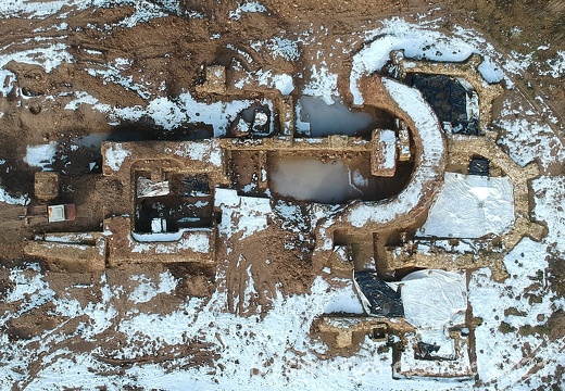 Luftbild der Grundrisse des Immenrather Domes im Februar 2019