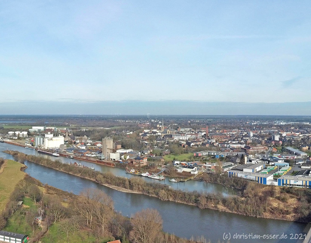 Panoroma Wesel-Rhein im Februar 2022