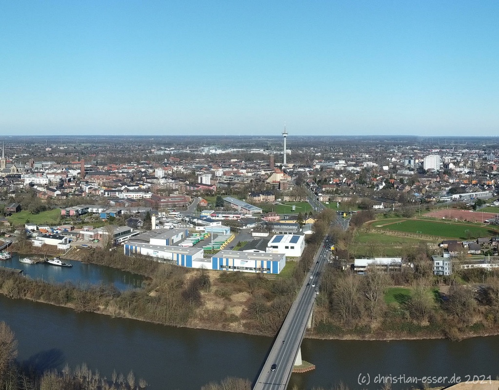Panorama von Wesel im Februar 2022