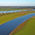 Rheinbogen mit Flutmulde bei Reees am NIederrhein als Luftbild